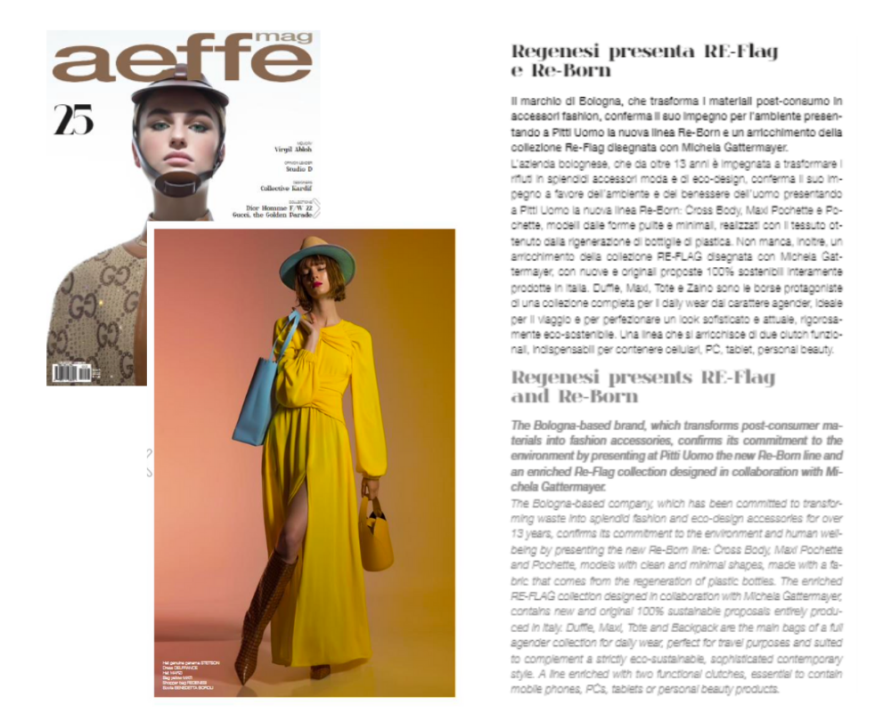 AFMAG - Regenesi präsentiert die Kollektionen Re-flag und Re-bon