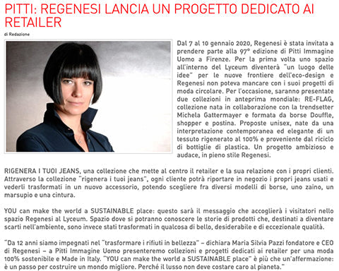 CRISALIDEPRESS.IT · REGENESI STARTET EIN PROJEKT FÜR EINZELHÄNDLER