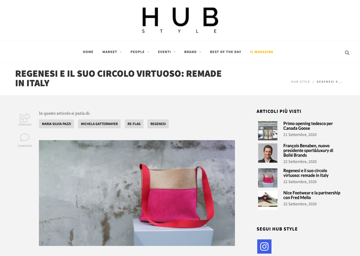 HUB STYLE REGENESI UND SEIN TUGENDER KREIS: NEU GEMACHT IN ITALIEN