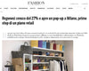 FASHION NETWORK · REGENESI CRESCE DEL 27% E APRE UN POP UP A MILANO