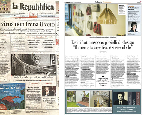 LA REPUBBLICA · DESIGNSCHMUCK ENTSTEHT AUS ABFALL „DER KREATIVE MARKT IST NACHHALTIG“