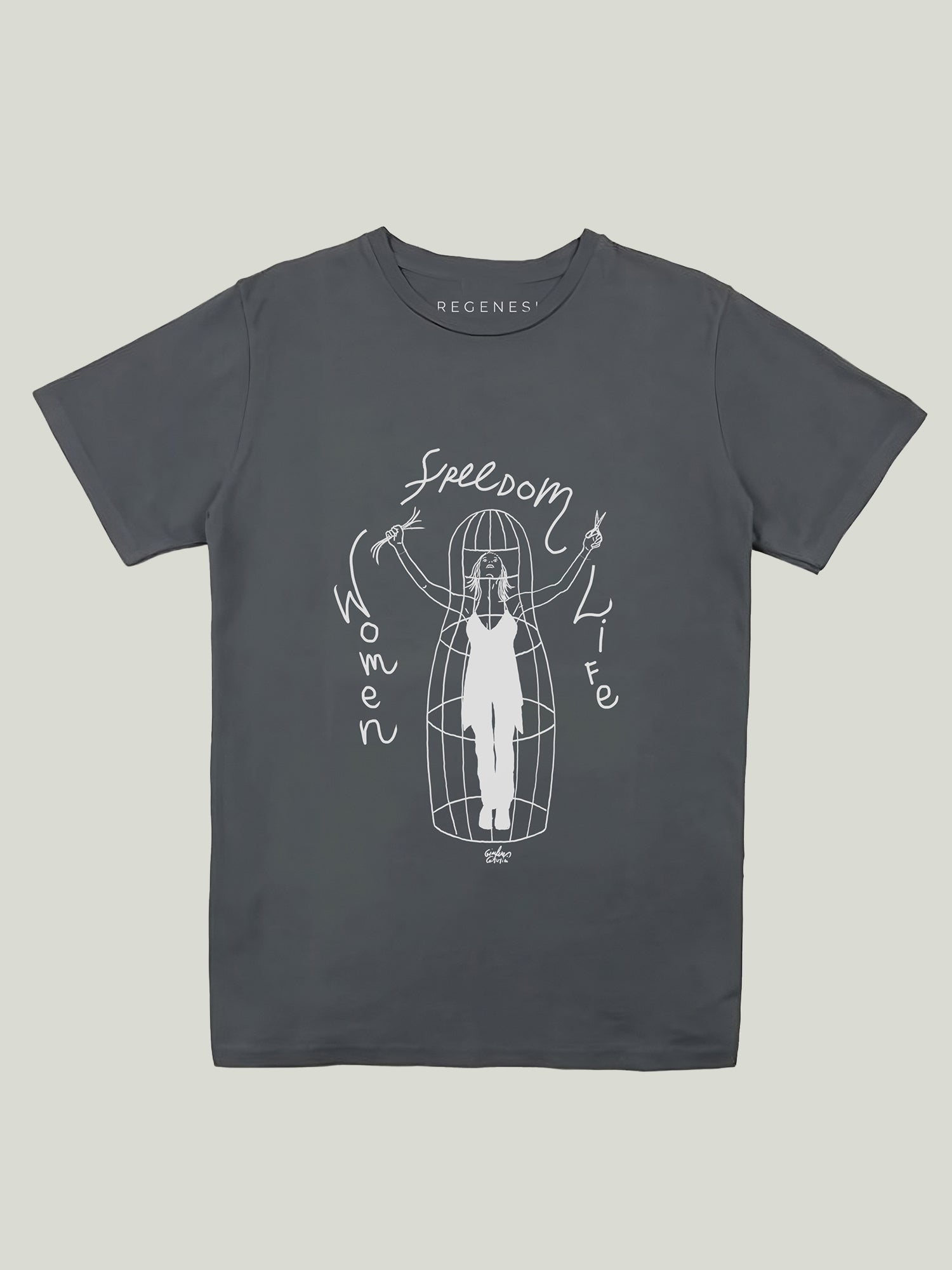 T-shirt Woman Freedom Life Charcoal