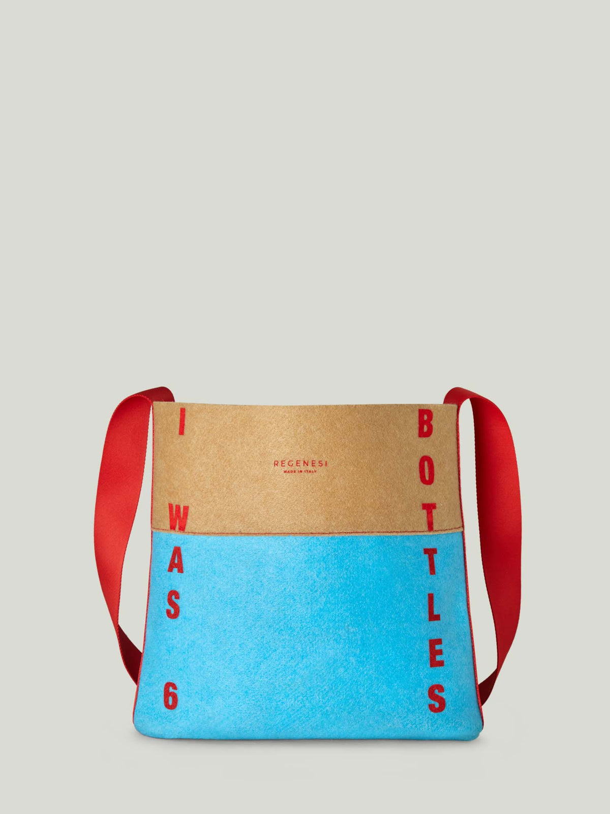 Borsa a spalla in tessuto rigenerato Re-flag Regenesi